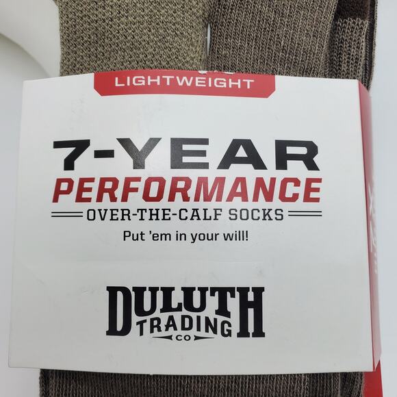 Duluth Trading 7 Year Socks Over the Calf Brown Med 8-9 Lightweight Performance - Picture 4 of 6